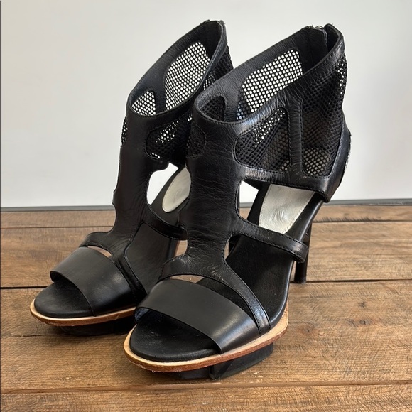 Adidas Black Heels with Chunky Block Heel - Picture 2 of 9